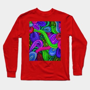 Psychedelic Lines (Green) Long Sleeve T-Shirt